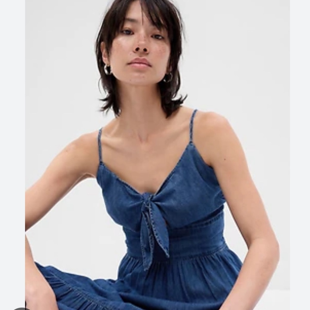 GAP Denim Maxi cutout twist front Dress XXL